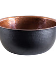 Hand-Hammered Copper Pedicure Bowl with Black