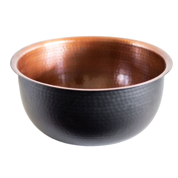 Pedicure Bowl - Hammered Copper with Black