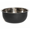 Pedicure Bowl - Hammered Stainless Steel with White