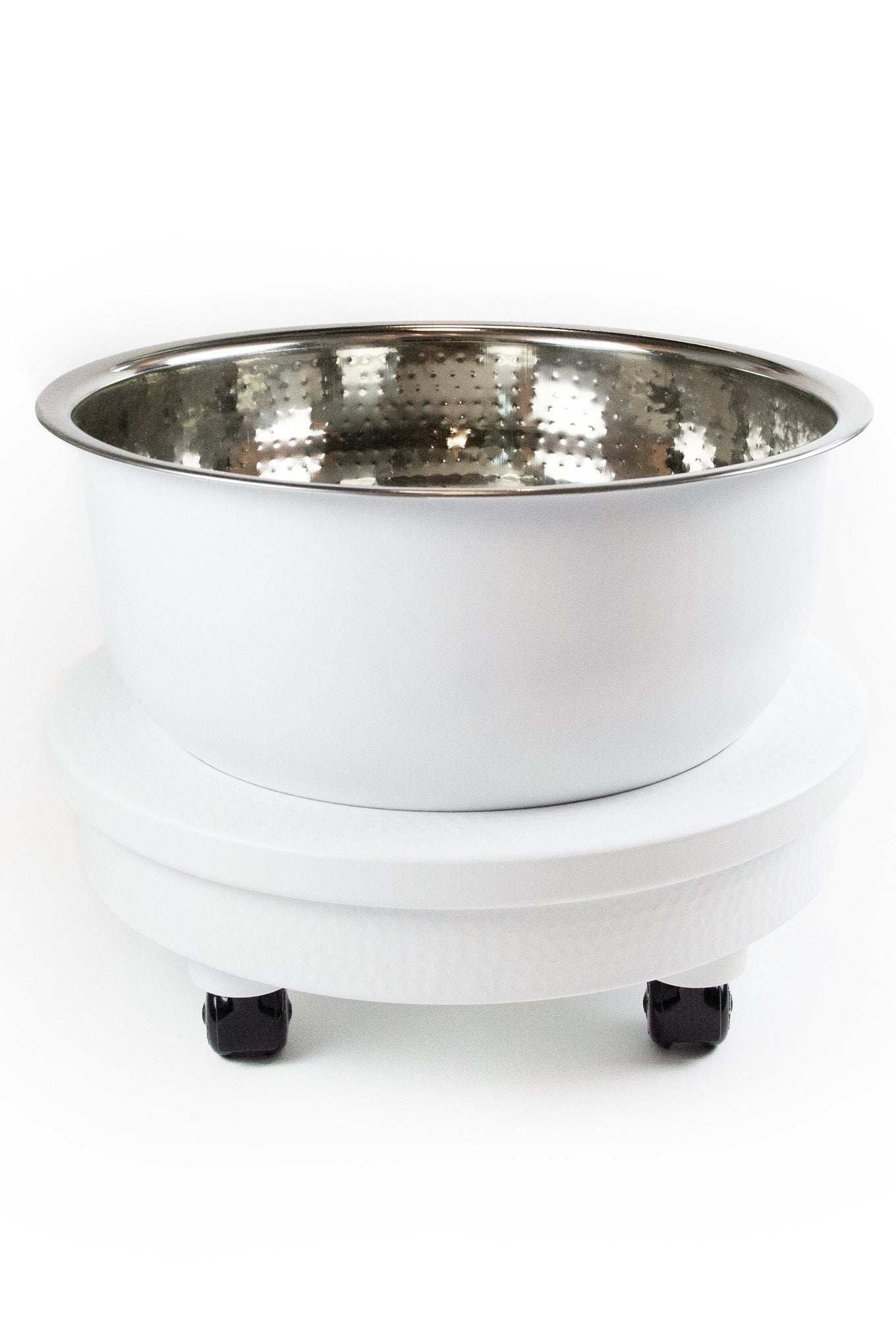 Noel Asmar Hammered Stainless Steel Pedicure Bowl with Carrying cart